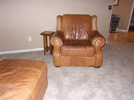 Rolled arm leather living room set with Two Sofa/Couch, Chair, and Ottoman. Your family room will never feel better!