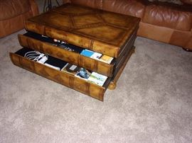 Books coffee table with drawers