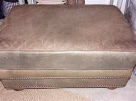 Leather sofa/couch and matching chair with ottoman.