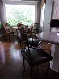 3 matching bar stools with dining table claw foot and four chairs