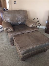 Leather sofa/couch and matching chair with ottoman