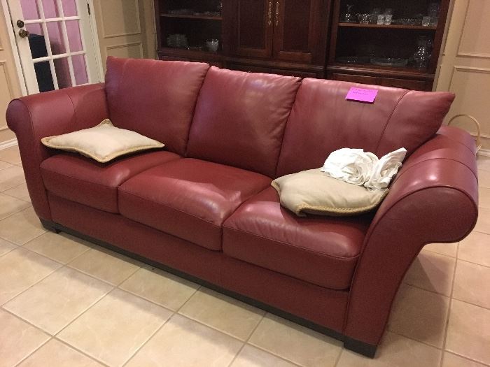 Clean modern leather sofa