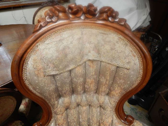 ANTIQUE IVORY CHAIR. WILL NEED SOME REPAIR