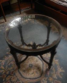 FABULOUS GLASS TOP BRASS OCCASSIONAL TABLE. A MUST SEE!!