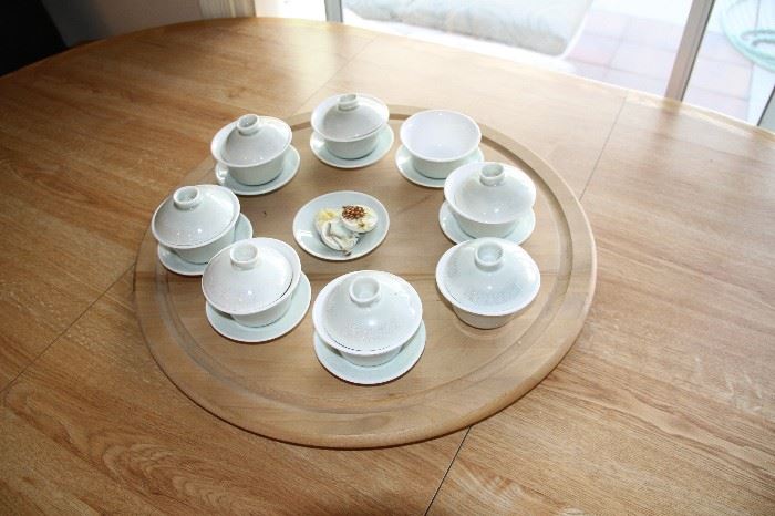 Tea set on a Lazy susan