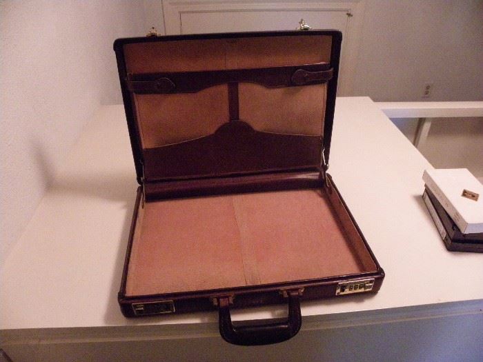 leather combination lock brief case.