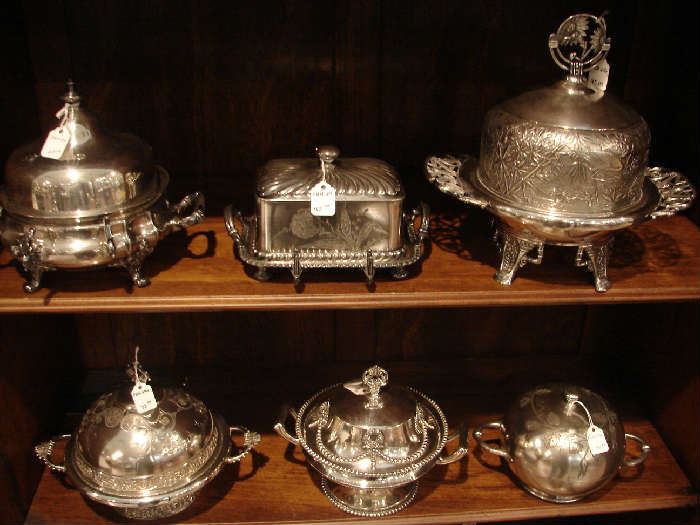 Selection of butter dishes.