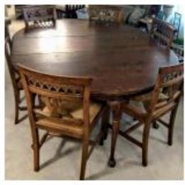 60" Round Table & 8 Chairs