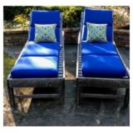 Wood Lounge Chairs with Pillows & Cushions