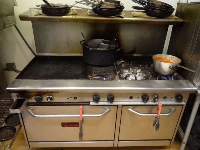 Saturn 6-Burner Stovetop with 24" Griddle and Double Oven Below (#5210)