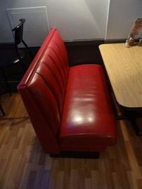 41" Red Vinyl Padded Single Booth Seating