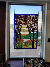 Beautiful large hanging stained glass piece