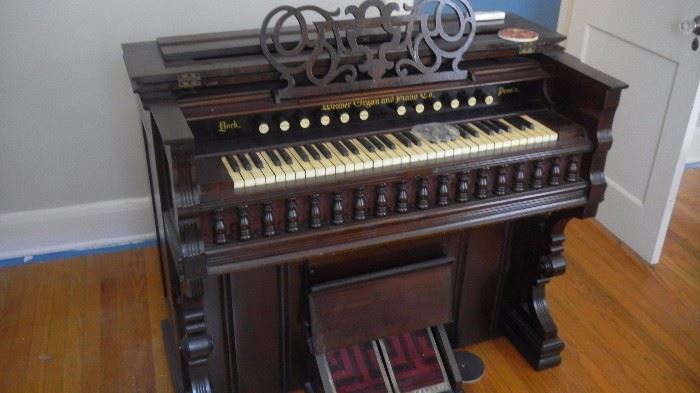 antique pump organ. Works!  YOU REMOVE, bring help