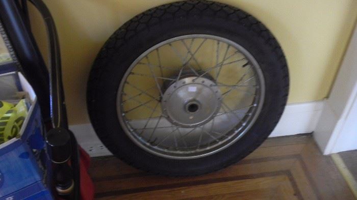 vintage motorcycle rim/tire