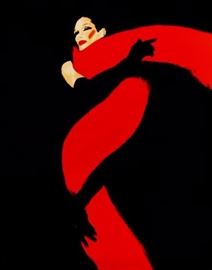 HUGE RENE GRUAU SIGNED LIMITED EDITION SERIGRAPH, PENCIL SIGNED AND NUMBERED, APPROX 5 FEET TALL