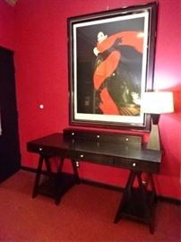 MODERN DUAL PEDESTAL DESK WITH ESPRESSO FINISH