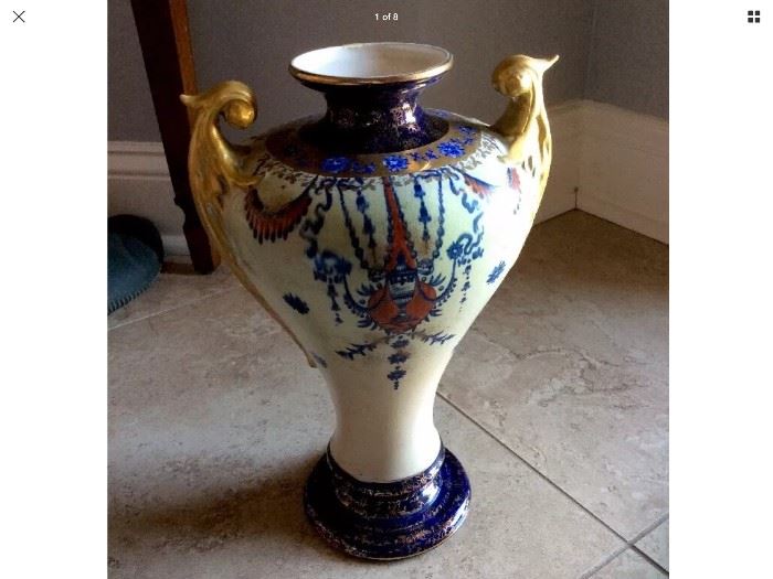 hand painted porelian thomas forrester vase