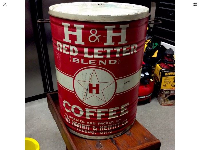 HH Red coffee can