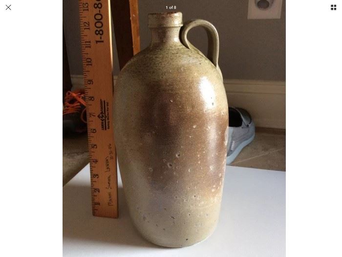 randolph cty 1.5 gal salt glaze pottery jug