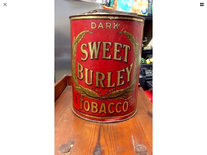 sweet burley tobacco tin