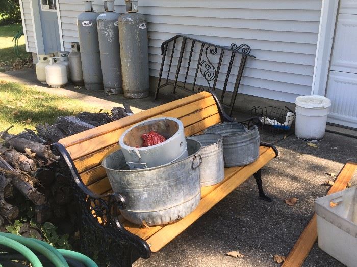wash basins,  out door bench also selling