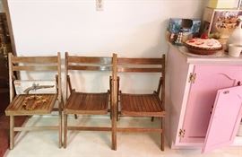 Vintage Wood Slat Chairs