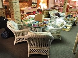 High Quality Metal Reinforced Henry Wick Wicker Furniture in Excellent Condition