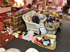 Lots of Vintage Doll and Baby Clothes and Kabbage Patch Dolls