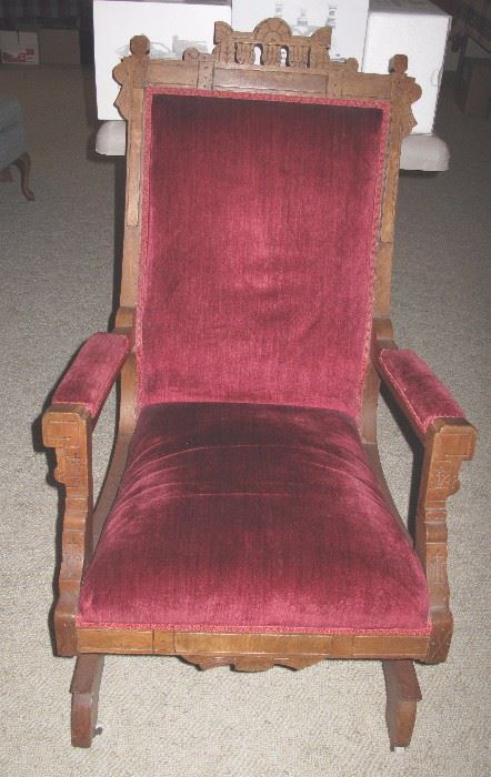 Walnut platform rocker.