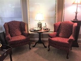Beautiful Wingback Chairs and Tilt Top Table