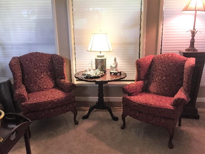 Beautiful Wingback Chairs and Tilt Top Table