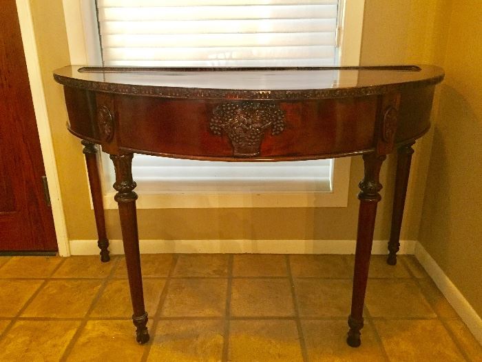 Carved Demilune Contemporary Table