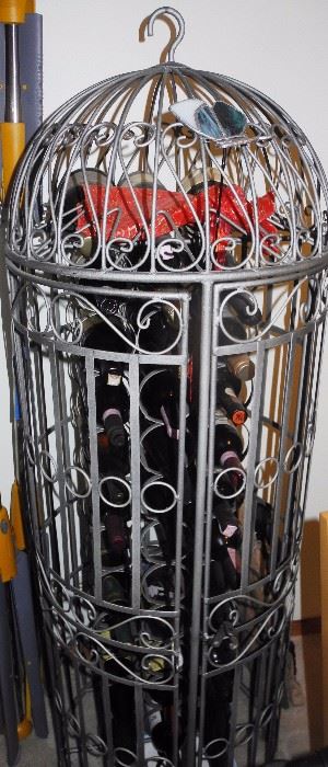 Very unique wine rack/cage type