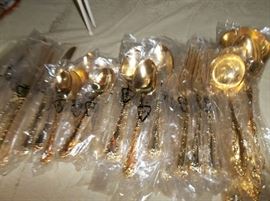 gold plated flatware