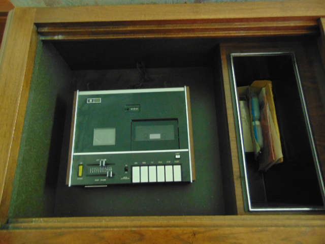 Tape player in stereo console