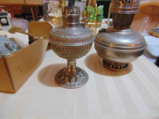 Vintage or possible antique oil lamp bottoms.
