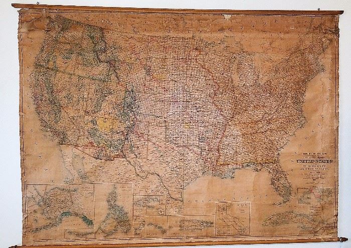 1912 United States Large Collectible Map