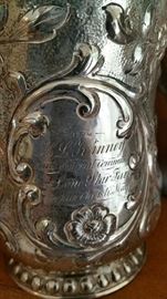 Antique sterling award cup, 1852...