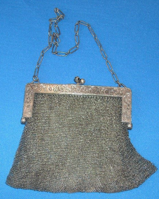 Vintage, sterling silver mesh handbag.