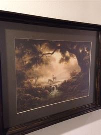Deer scene - Windberg framed art