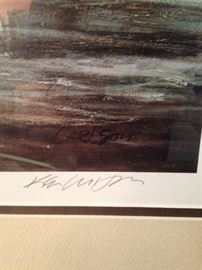 Elk scene framed art (signed and numbered - 387/500)