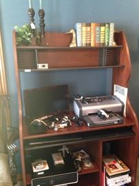 Computer desk and electronics