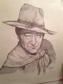 One of several John Wayne pictures; this one is signed by Dale Adkins