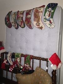 Stockings galore; queen bed