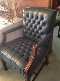 Blue leather chair
