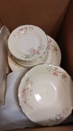 Knowles china with rose pattern, gold trim