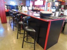 174'' Custom Built Laminate Wood Bar
