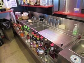 93'' Wall Mount Stainless (4) Compartment Under-Bar Sink
