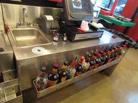 53'' Stainless Cash Register Station With Drop In Hand Sink
