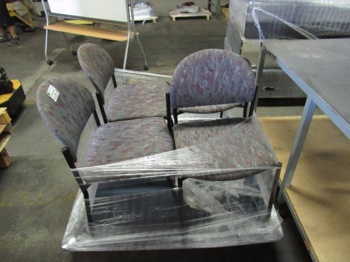 
Lot Of (4) Metal Frame Waiting Area Chairs